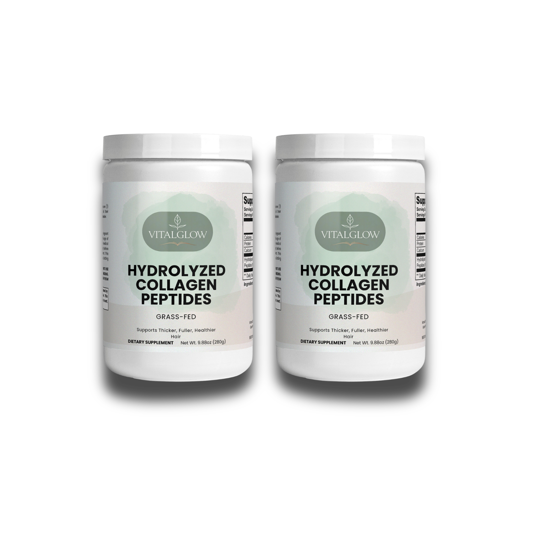 Grass-Fed Hydrolyzed Collagen Peptides – 2 Bottles